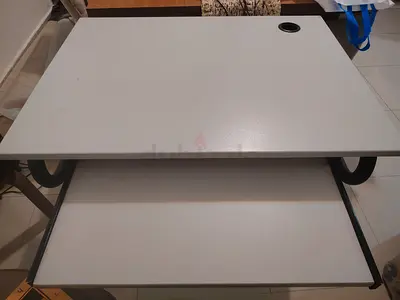 Compute office desk used with keyboard and mouse drawer