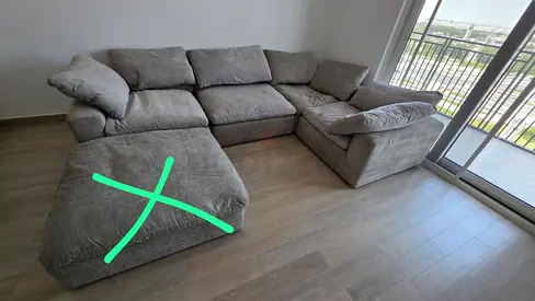 Modular pan Emirates Pianca sofa without footstool