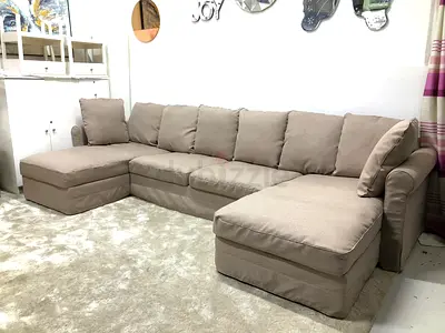 U-shape sofa bed with storage boxes
