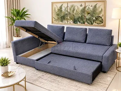 Elegant Family Sofa Bed
Designed for everyday comfort, this L-shaped sofa offers generous seating, a
