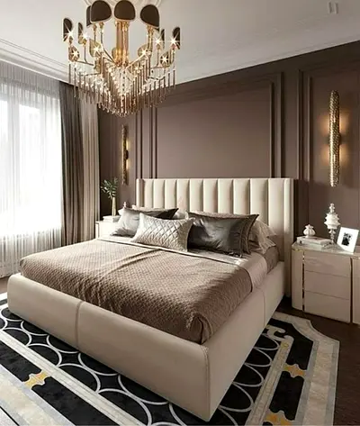 Modern Upholstered Bed Frame with Vertical Tufted Headboard