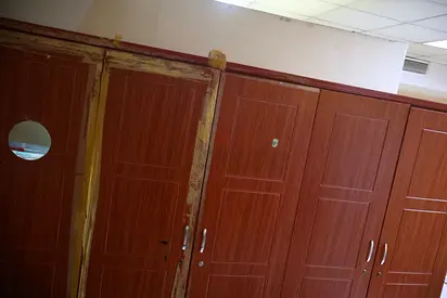 Dining Table with 4 chairs, and Cupboard with 5 Doors,