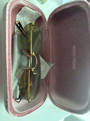 Miu Miu rimless sunglasses in original case - light brown lenses