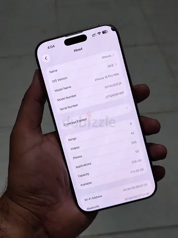 iPhone 16 pro max physical sim 256GB battery 91%