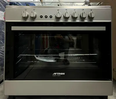 Aftron Cooking Range 90x60 Free Standing Gas Cooker 5 Burner with Fan 1 Year Warranty