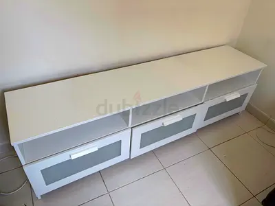 IKEA White Gloss/Glass Media Console