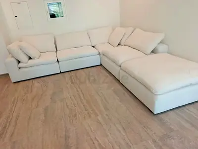 Like new condition marina home luscious sofa with footstool