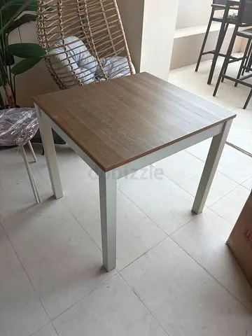 IKEA Wooden Dining Table with White Legs - Good Condition