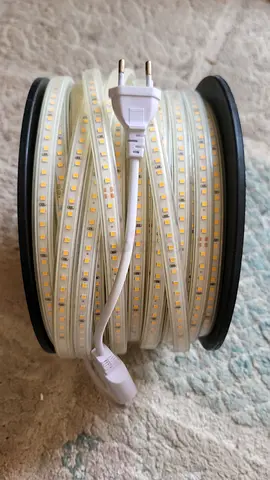 White LED Strip Light Reel with EU Plug - 5m+ (Unused)