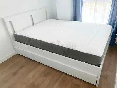 IKEA malam bed with mattress queen size 160x200cm bed