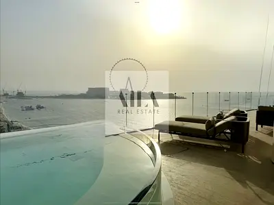 Full panoramic sea, sunset and Dubai Eye view
