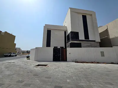Villa for rent in Al Zahia – first-time occupancy. Features 5 master bedrooms, a majlis, 2 living areas, central air conditioning, a maid's room, and