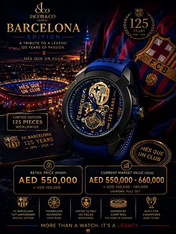 Jacob Co FC Barcelona Themed Mens Mechanical Sport Watch with Blue Silicone Strap