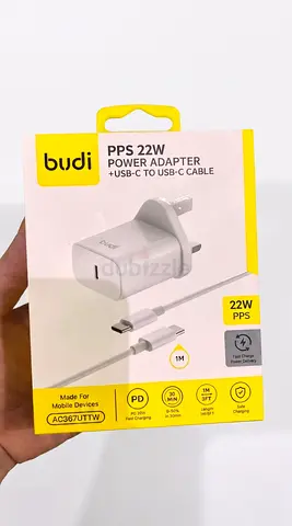 Phone charger and cable Budi PPS 22W USB-C Power Adapter with 1M USB-C Cable (New/Sealed)