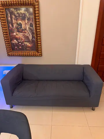 Ikea Two-seater grey fabric sofa in good condition