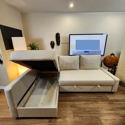 IKEA Beige FRIHETEN L Shape Sofa 204 x 140 cm