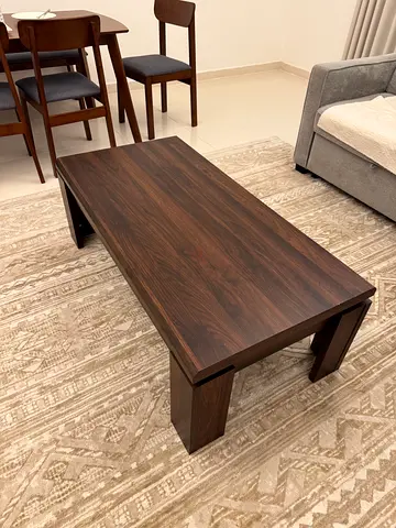 Dark Wood Rectangular Coffee Table - Good Condition