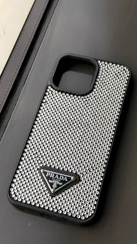Prada crystal-embellished phone case 15 pro max - black