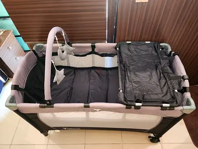 Used Portable Baby Playpen/Travel Cot with Changing Station and Mobile