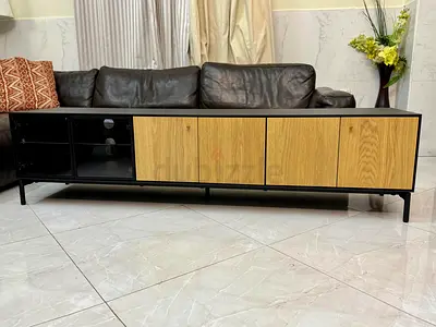 BOASTAD TV bench black oak veneer