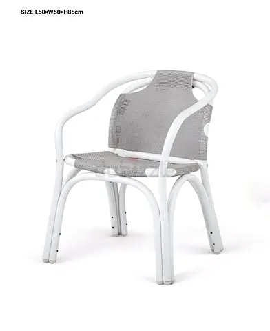 White Metal Frame Outdoor/Patio Chair with Breathable Mesh Seat