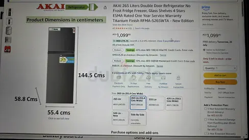 Refrigerator Under warranty Aug 2027 Fixed Price