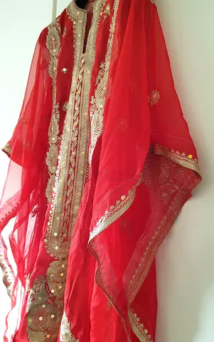 Red embellished traditional women's dress - excellent condition, never worn