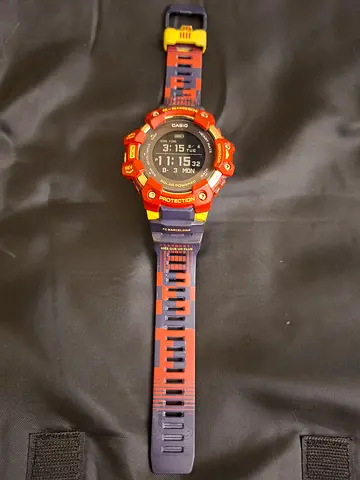 Casio G-Shock Digital Watch - Colorful Rugged Sports Model GBD-1000 Bacelona Limmited Edition