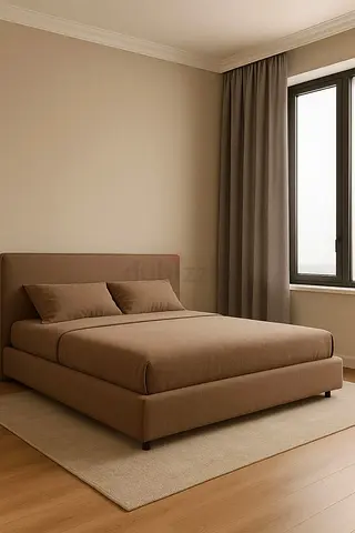 Modern Upholstered Brown Bed Frame
