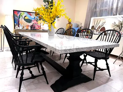 One Day Offer... Marina Home Dining Set, Carrara Marble and Oak