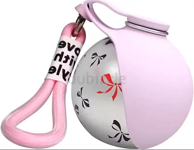 Stylish Spherical Pink Water Bottle with Carry Strap