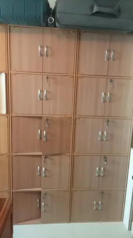 Modular Wooden Cabinet Storage Units - Set of Lockable Compartments