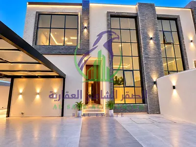 First Occupancy Five Bedroom Villa with Living Room for Annual Rent in Al Jazzat Sharjah Large Private Yard Covered Indoor and Outdoor Parking Balc