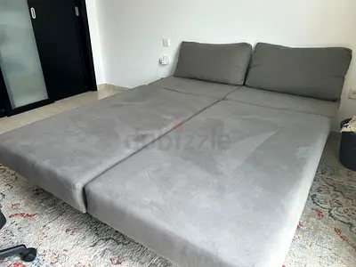 Grey convertible sofa come bed — excellent condition, comfortable double size