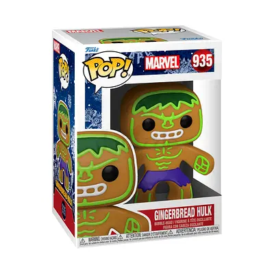 Marvel Funko Pop 935 Gingerbread Hulk Bobble Head