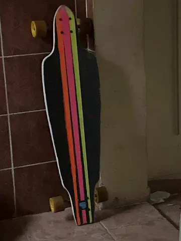 Longboard Skateboard with Stripe Design