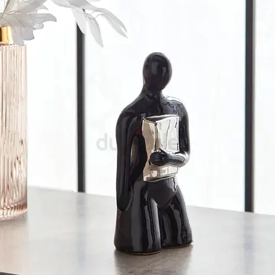 Ceramic Black Chrome Man's Accent - 11.5x8x25 cm