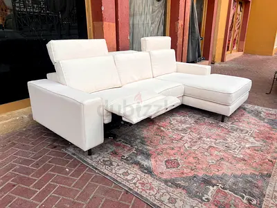 Same like new Condition West Elm L Shape Sofa Beige with electric recliner