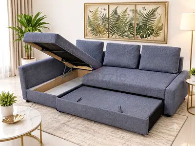 Premium Grey L-Shape Sofa Bed with Storage – Like New
Upgrade your home with this stylish grey L-sha