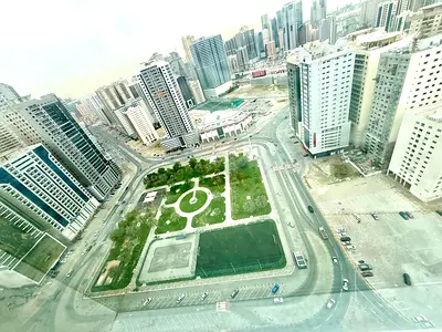 Open View 2BHK parking gym pool Maintenance free rent 50k 6cheque payment front of al nahda