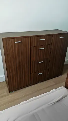 Compact Wooden Chest of Drawers / Sideboard - Dark Walnut