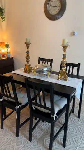 IKEA Black Dining Table with 4 Chairs - Good Condition