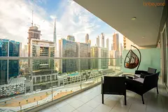 Burj Khalifa View 2BR | High Floor | Business Bay | Fully Furnished | All Bills Included