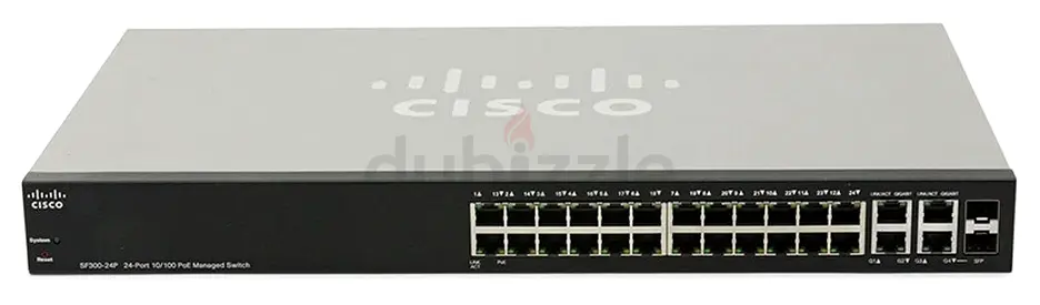 Used Cisco SF300-24P 24 Port PoE Managed 10/100 Switch (Refurbished)