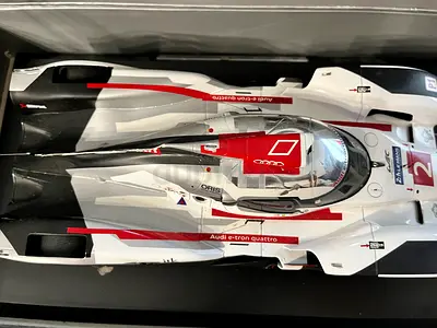 1:18 scale diecast/resin model car of the Audi R18 e-tron quattro (No. 2)