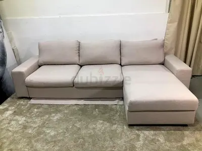 3-seat sofa-bed with chaise longue, with wide armrests