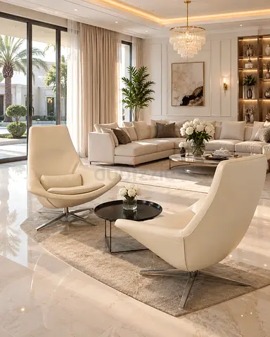 ​B&B Italia Leather Rotating Armchair Pair & Round Center Table with Metal Base Available 10 pieces