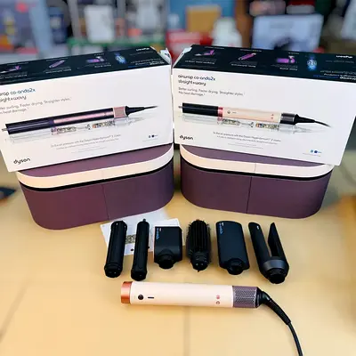 Dyson Airwrap Complete styler (pink/gold) with full set — like new