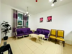 Master bedroom, furnished, 2 bathrooms, central air conditioning, free parking, easy access to Sharj