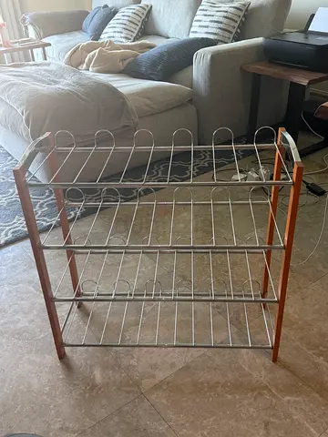 Metal and Wood 3-Tier Shoe Rack — Compact and Stable